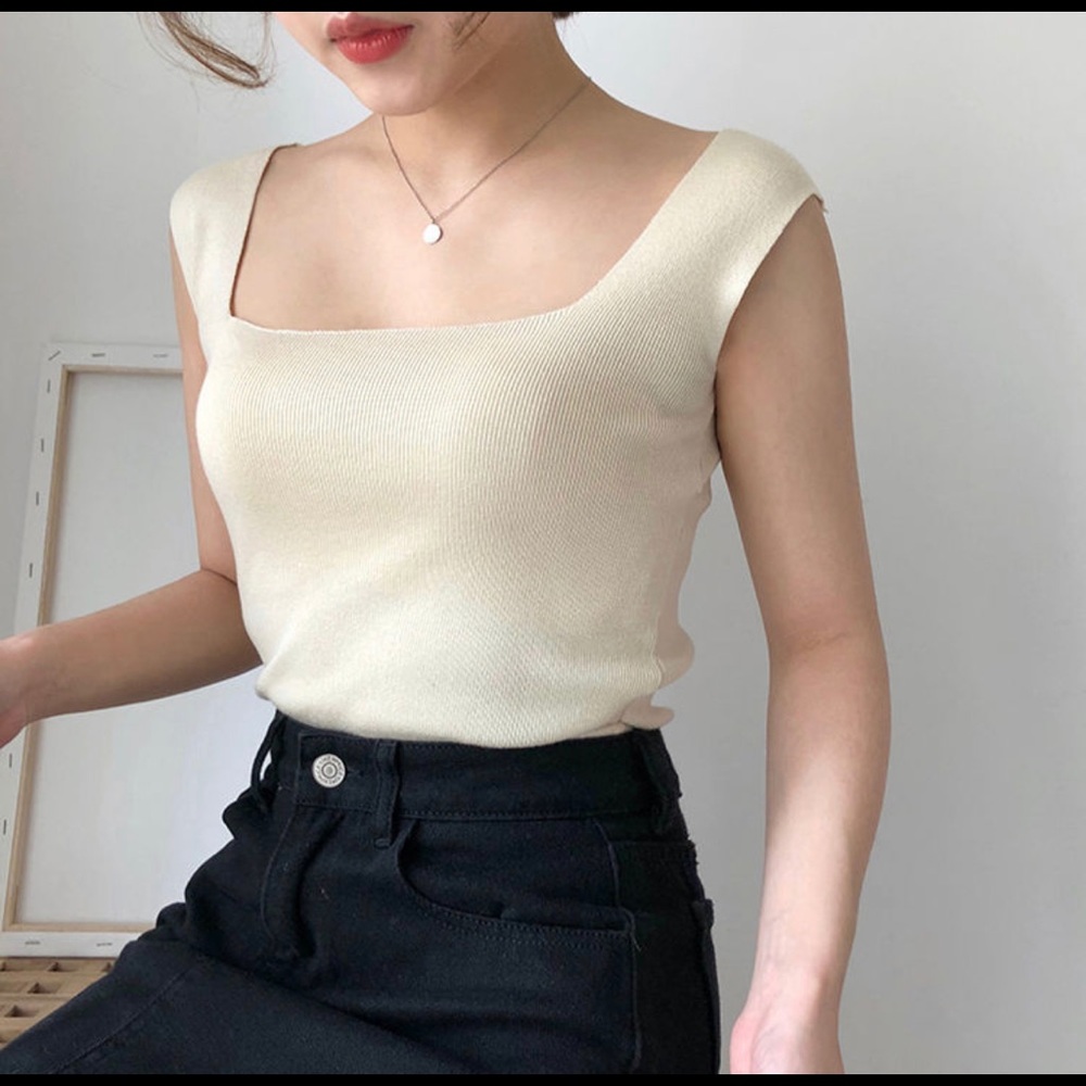 ZARA thin cream tank top